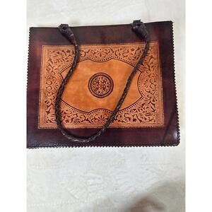 Vintage ALDO Brown Leather Medium Shoulder Tote Purse Bag Fast